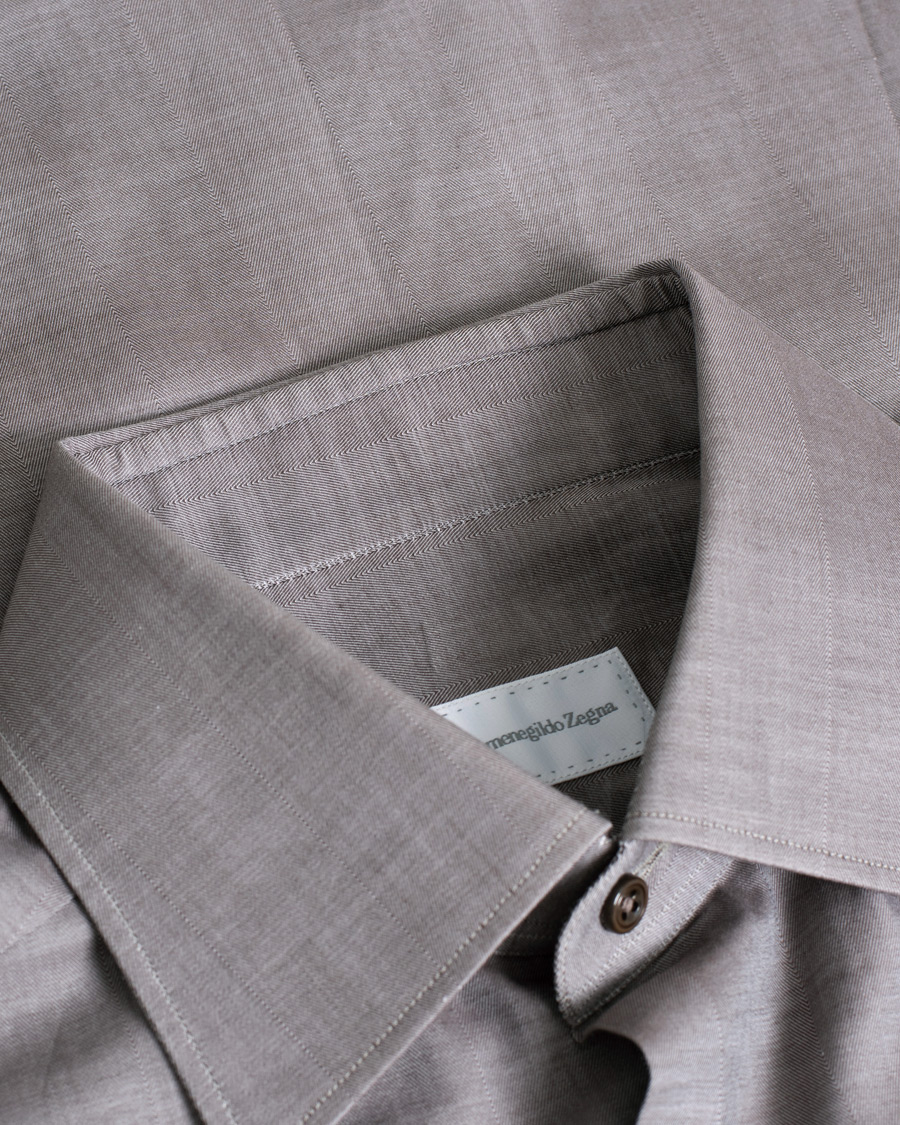 Herr | Pre-owned Skjortor | Pre-owned | Ermenegildo Zegna Slim Fit Cotton Shirt Grey M