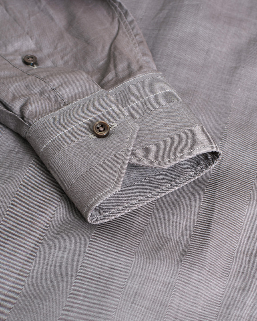 Herr |  | Pre-owned | Ermenegildo Zegna Slim Fit Cotton Shirt Grey M