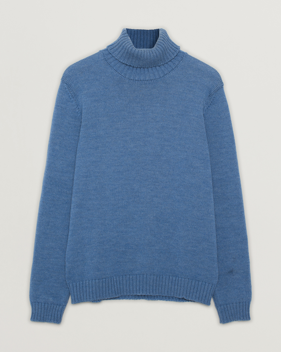 Herr | Zanone Virgin Merino Wool Rollneck Light Blue | Pre-owned | Zanone Virgin Merino Wool Rollneck Light Blue