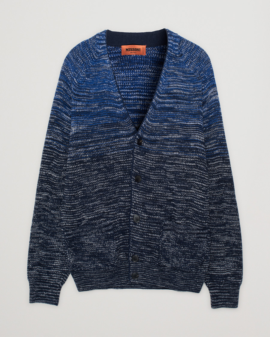 Herr | Missoni Degradé Cardigan Navy | Pre-owned | Missoni Degradé Cardigan Navy