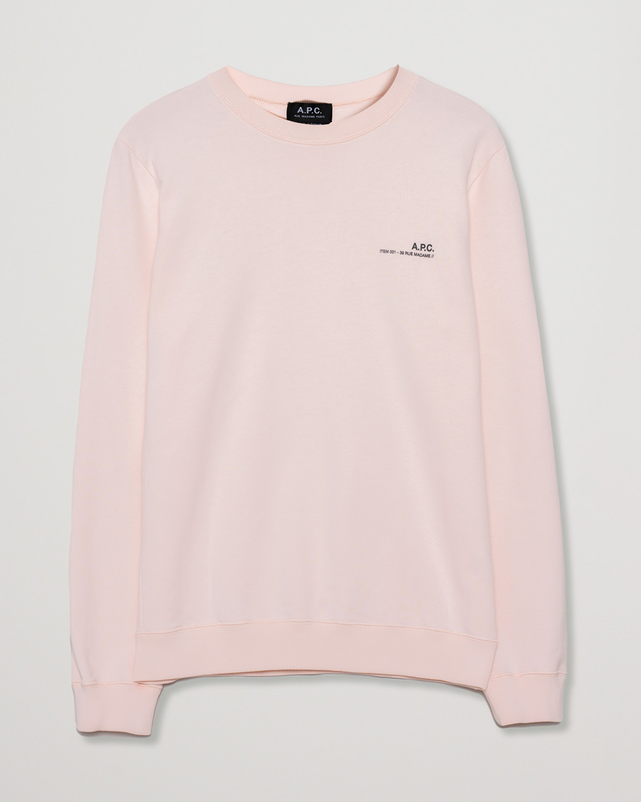 Herr | A.P.C. Item Crew Neck Sweatshirt Pale Pink | Pre-owned | A.P.C. Item Crew Neck Sweatshirt Pale Pink