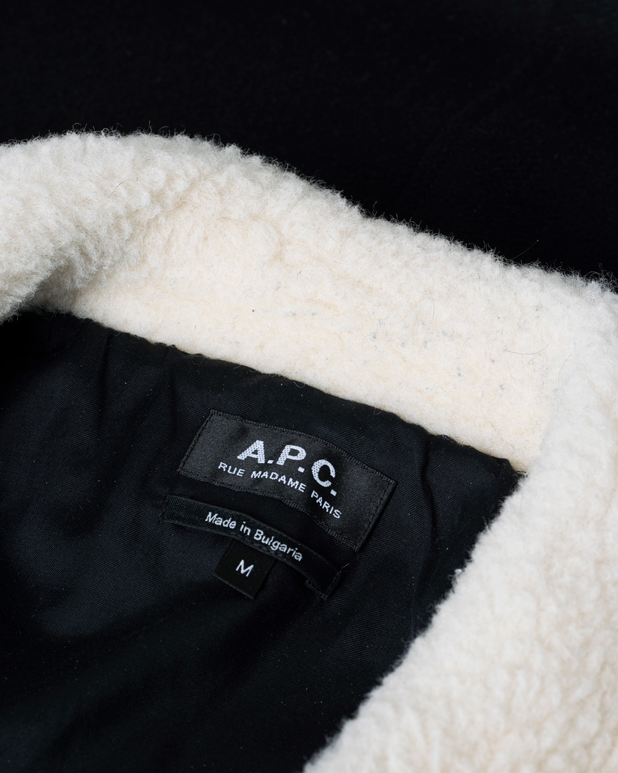 Herr | A.P.C. Ben Shearling Bomber Jacket Black | Pre-owned | A.P.C. Ben Shearling Bomber Jacket Black