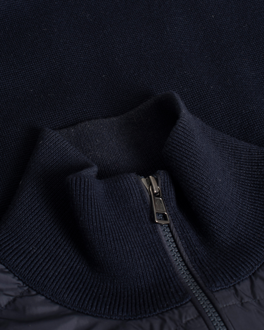 Herr | Tröjor | Pre-owned | Moncler Hybrid Zip Sweater Navy