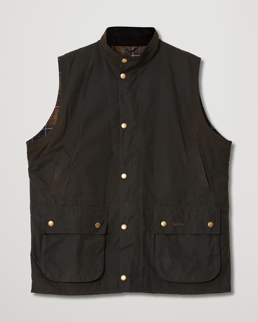 Herr | Barbour Lifestyle New Westmorland Waxed Vest Olive | Pre-owned | Barbour Lifestyle New Westmorland Waxed Vest Olive