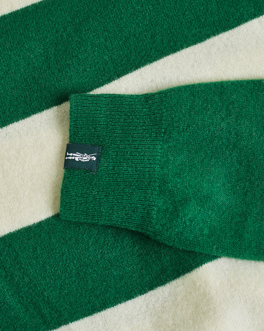 Herr | Pre-owned Tröjor | Pre-owned | Mackintosh Knitted Wool Rugby Sweater Green/White