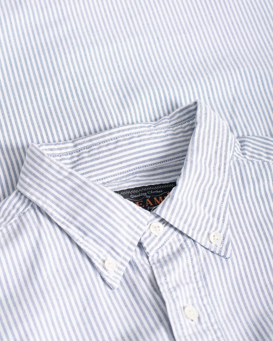 Herr | BEAMS PLUS Oxford Button Down Shirt Blue Stripe | Pre-owned | BEAMS PLUS Oxford Button Down Shirt Blue Stripe