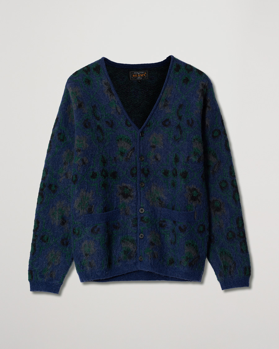 Herr | Tröjor | Pre-owned | BEAMS PLUS Botanical Jacquard Cardigan Navy
