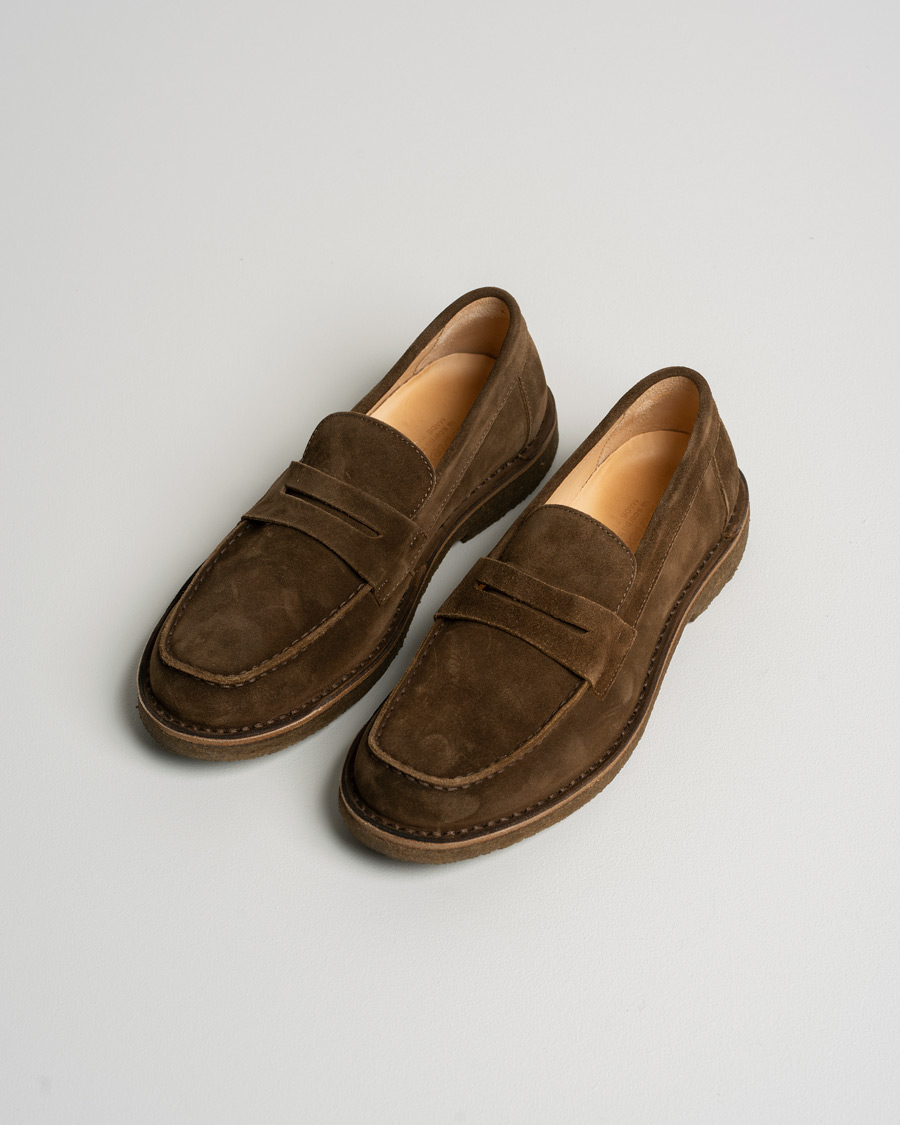 Herr | Astorflex Mokaflex Loafer Dark Khaki Suede | Pre-owned | Astorflex Mokaflex Loafer Dark Khaki Suede
