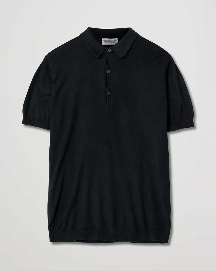Herr | John Smedley Adrian Slim Fit Sea Island Polo Black | Pre-owned | John Smedley Adrian Slim Fit Sea Island Polo Black
