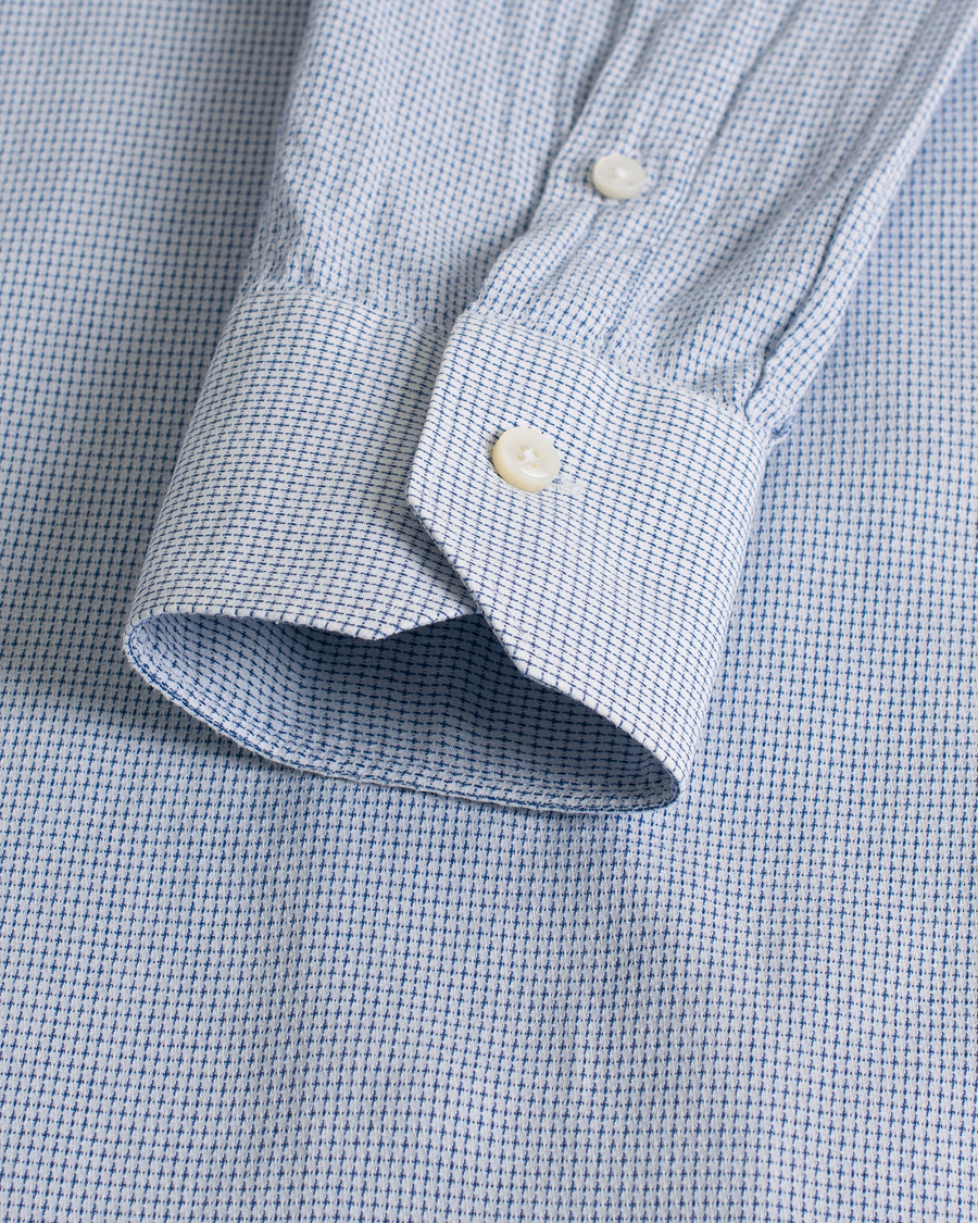 Herr | Ermenegildo Zegna Slim Fit Cotton Blend Shirt Light Blue Check 38 - S | Pre-owned | Ermenegildo Zegna Slim Fit Cotton Blend Shirt Light Blue Check 38 - S