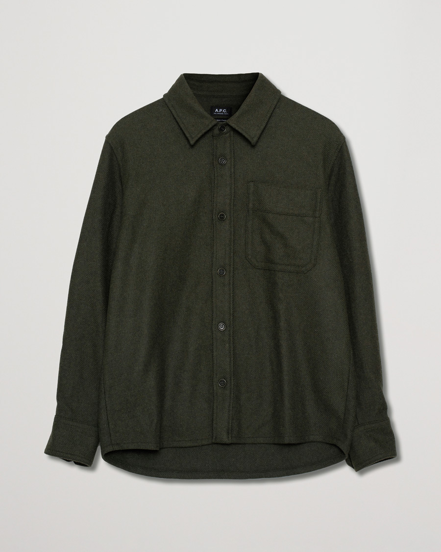 Herr | Skjortor | Pre-owned | A.P.C. Basile Wool Shirt Jacket Olive