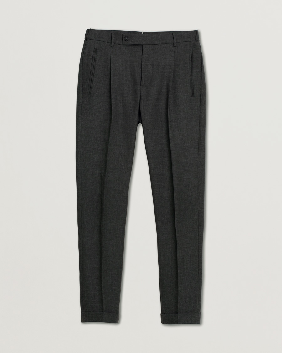 Herr | Berwich Retro Elax Wool Trousers Dark Grey 46 | Pre-owned | Berwich Retro Elax Wool Trousers Dark Grey 46