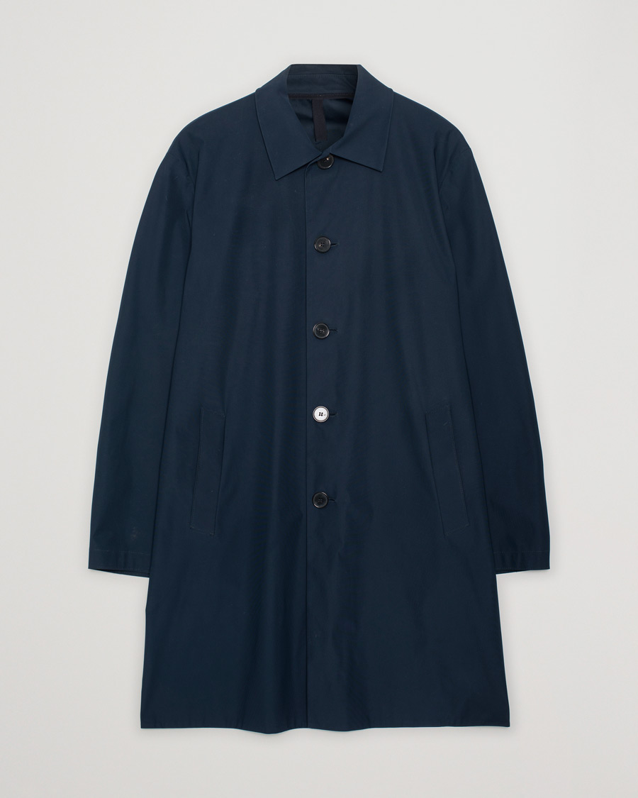 Herr | Harris Wharf London Light Technic Mac Coat Dark Blue | Pre-owned | Harris Wharf London Light Technic Mac Coat Dark Blue