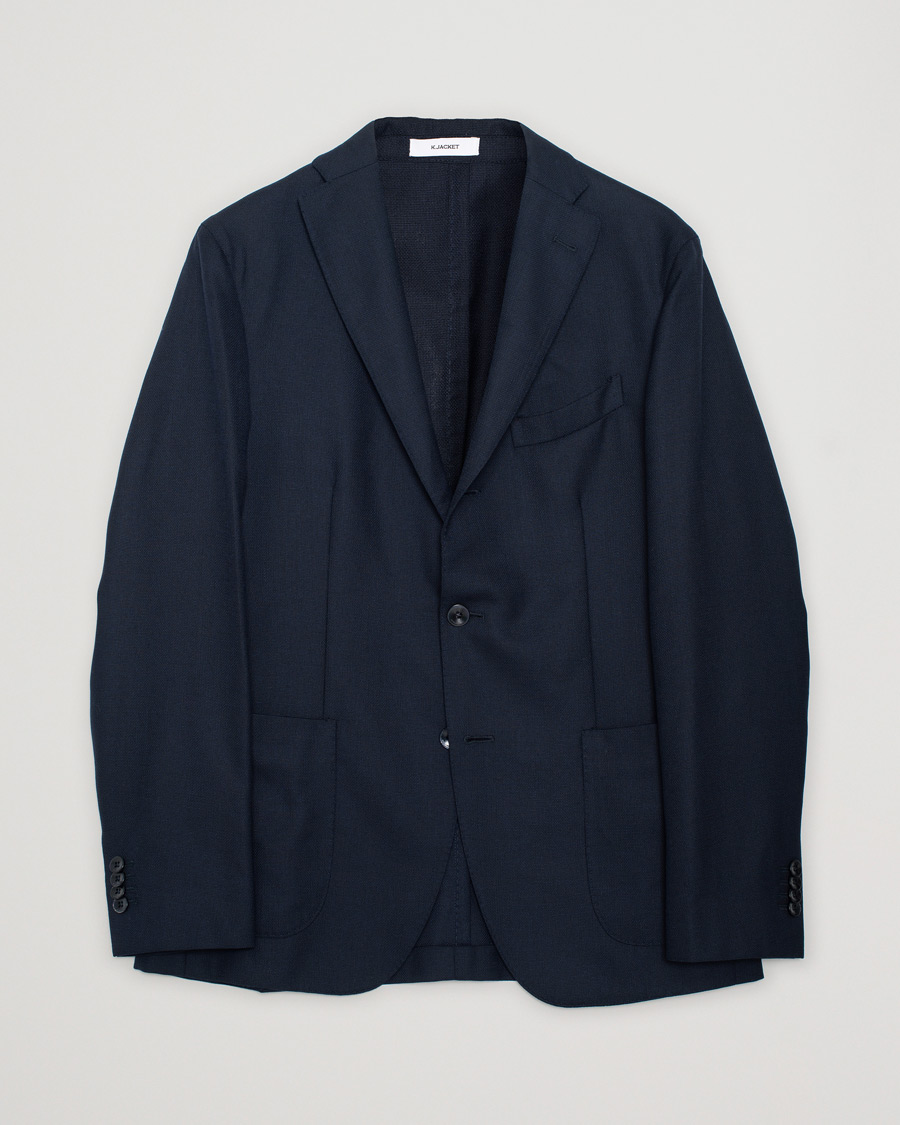 Herr | Boglioli K Jacket Wool Hopsack Blazer Navy | Pre-owned | Boglioli K Jacket Wool Hopsack Blazer Navy