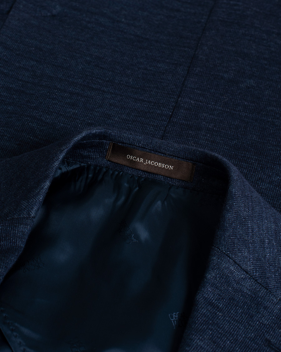 Herr | Kavajer | Pre-owned | Oscar Jacobson Egel Patch Linen Blazer Blue 50