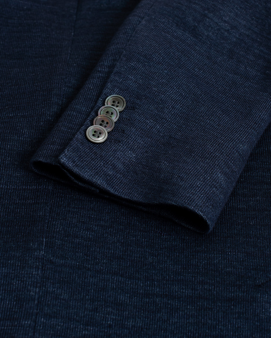 Herr | Kavajer | Pre-owned | Oscar Jacobson Egel Patch Linen Blazer Blue 50