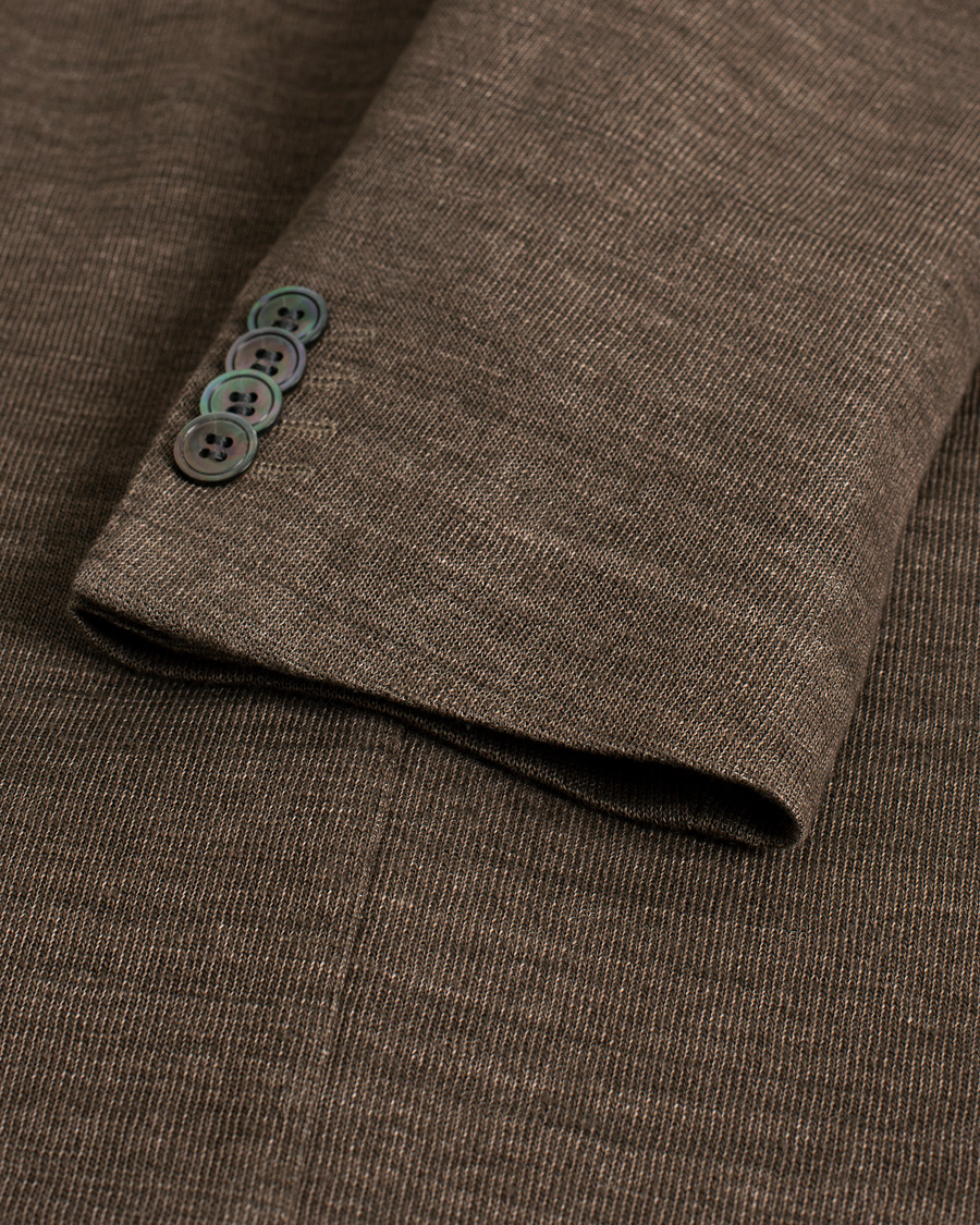 Herr | Oscar Jacobson Egel Patch Linen Blazer Brown 50 | Pre-owned | Oscar Jacobson Egel Patch Linen Blazer Brown 50