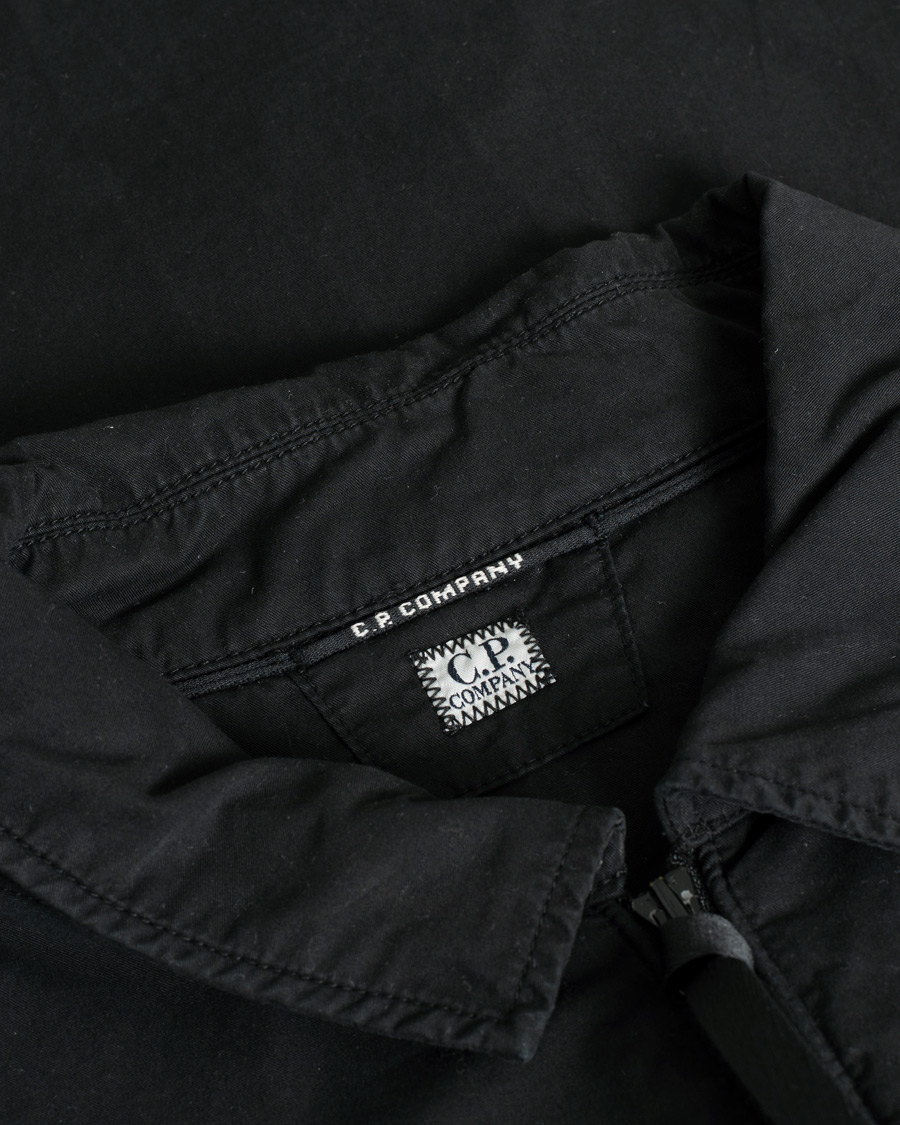 Herr | C.P. Company Garment Dyed Gabardine Zip Shirt Jacket Black | Pre-owned | C.P. Company Garment Dyed Gabardine Zip Shirt Jacket Black