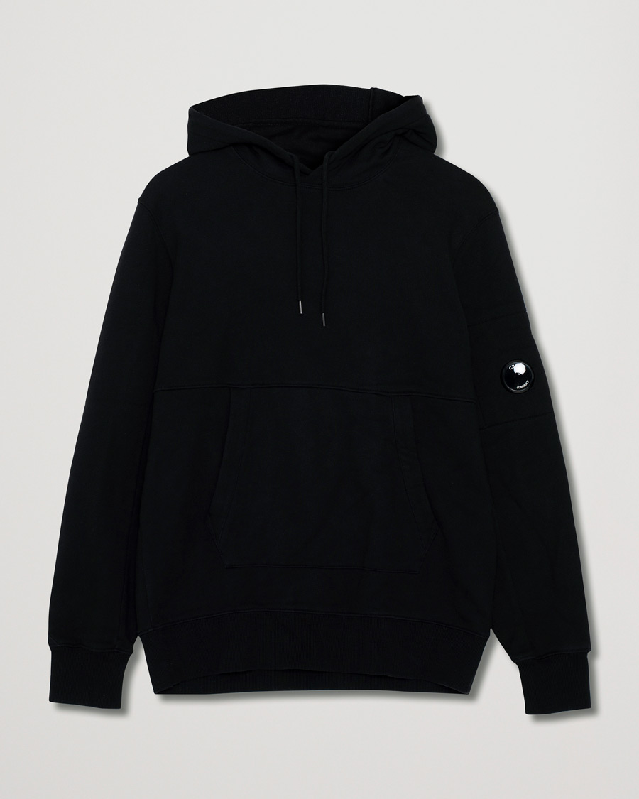 Herr | C.P. Company Diagonal Raised Fleece Hooded Lens Sweatshirt Black | Pre-owned | C.P. Company Diagonal Raised Fleece Hooded Lens Sweatshirt Black