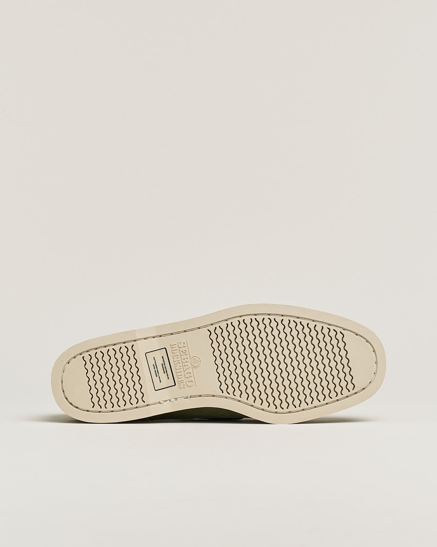Herr | Sebago Docksides Nubuck Boat Shoe Green Military | Pre-owned | Sebago Docksides Nubuck Boat Shoe Green Military
