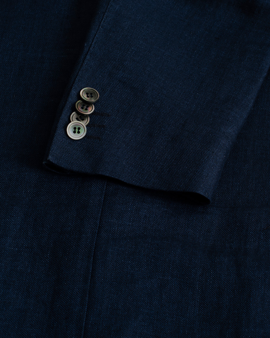 Herr | Pre-owned Kavajer | Pre-owned | Oscar Jacobson Ferry Linen Patch Pocket Blazer Navy 46