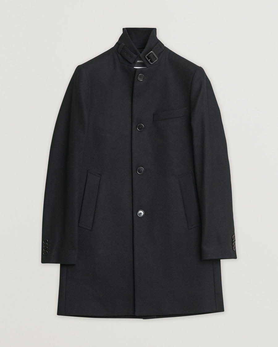 Herr | J.Lindeberg Holger Compact Melton Wool Coat Black 48 | Pre-owned | J.Lindeberg Holger Compact Melton Wool Coat Black 48