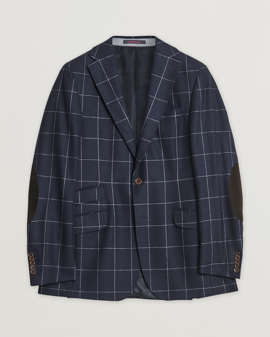 Herr | Pre-owned Kavajer | Pre-owned | Morris Heritage Check Flannel Blazer Navy 48