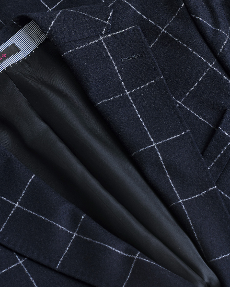 Herr | Pre-owned Kavajer | Pre-owned | Morris Heritage Check Flannel Blazer Navy 48