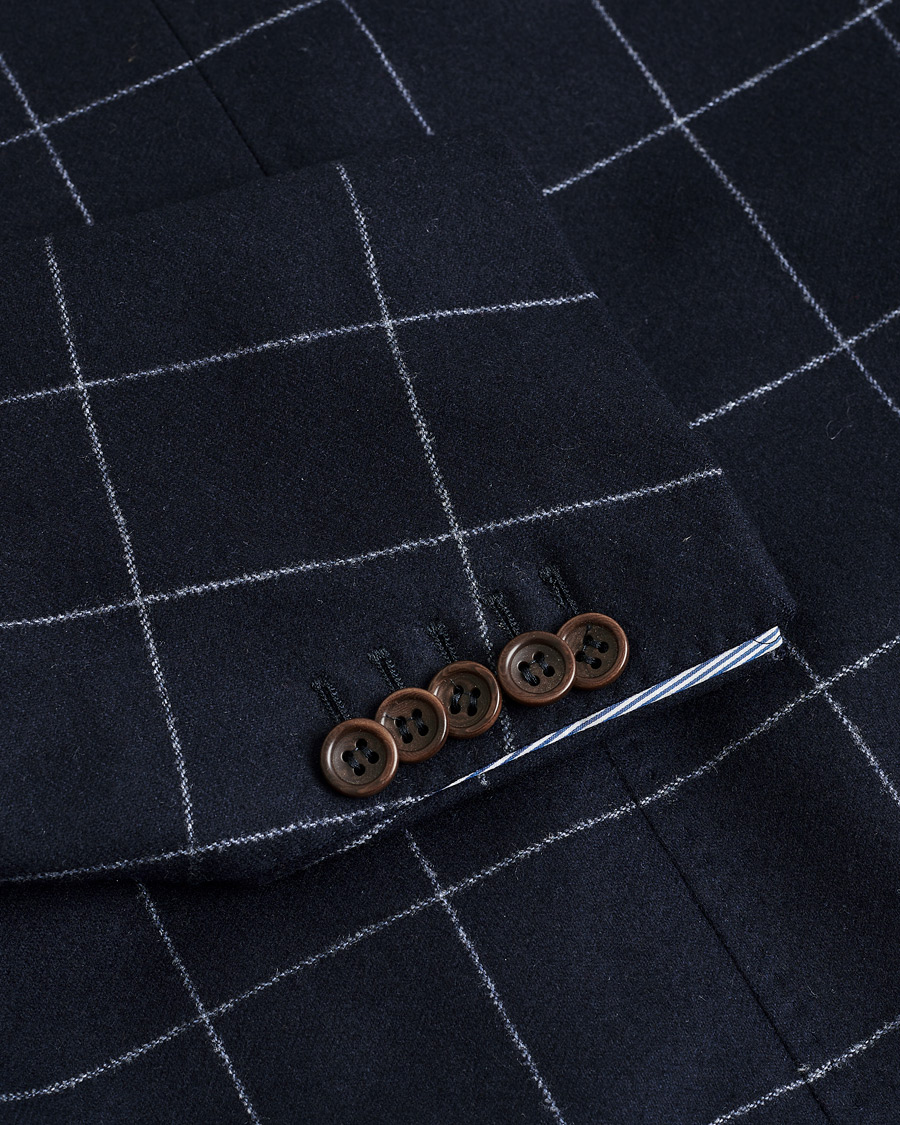 Herr | Pre-owned Kavajer | Pre-owned | Morris Heritage Check Flannel Blazer Navy 48