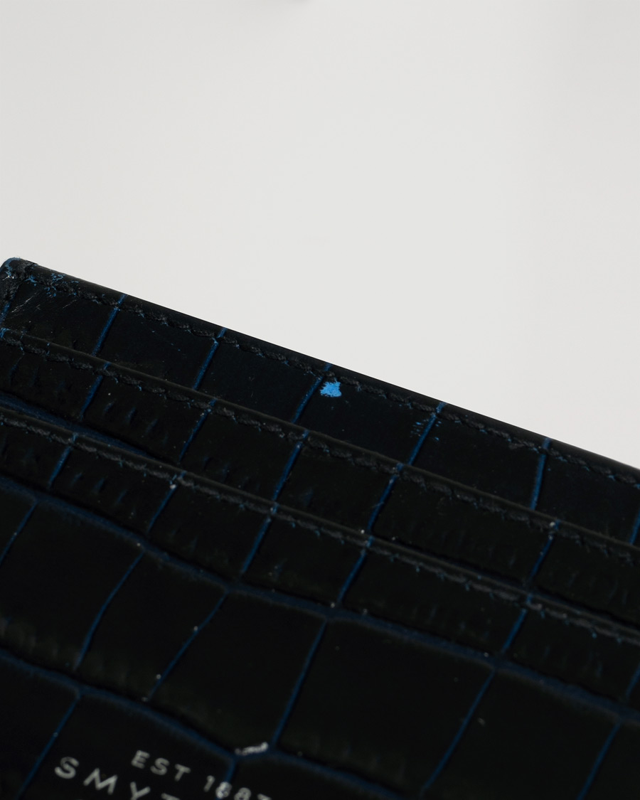 Herr | Smythson Mara Flat Card Holder Navy | Pre-owned | Smythson Mara Flat Card Holder Navy