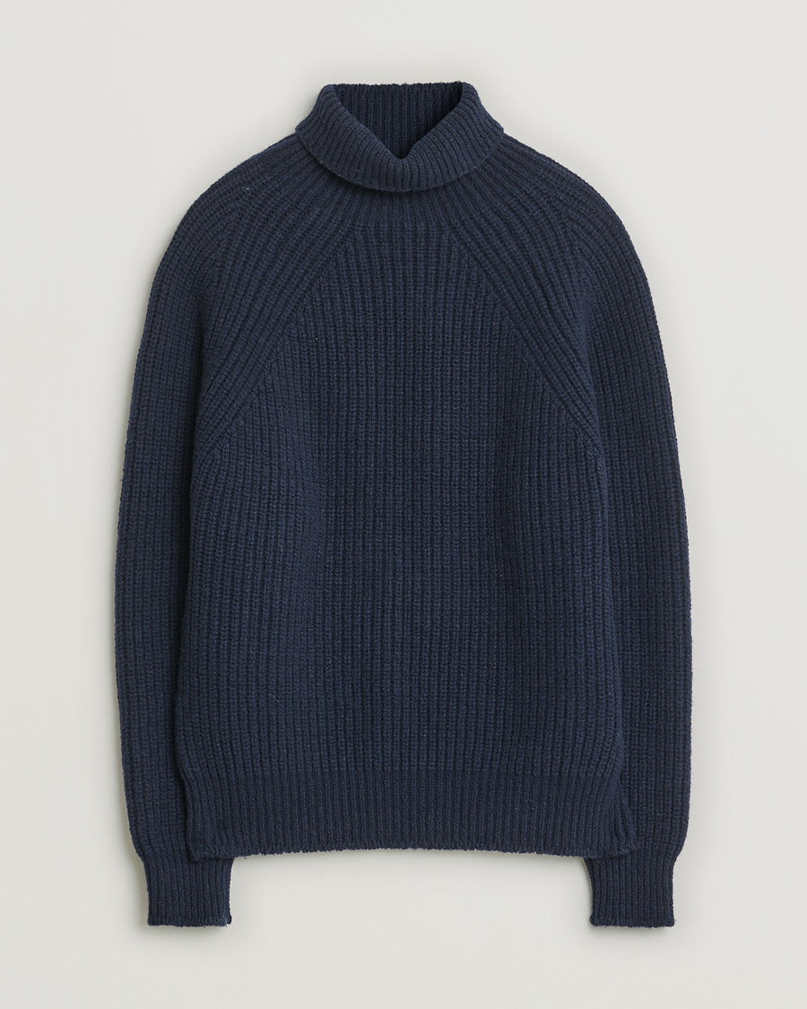 Herr | Inis Meáin Wool/Cashmere Boatbuilder Turtleneck Navy | Pre-owned | Inis Meáin Wool/Cashmere Boatbuilder Turtleneck Navy