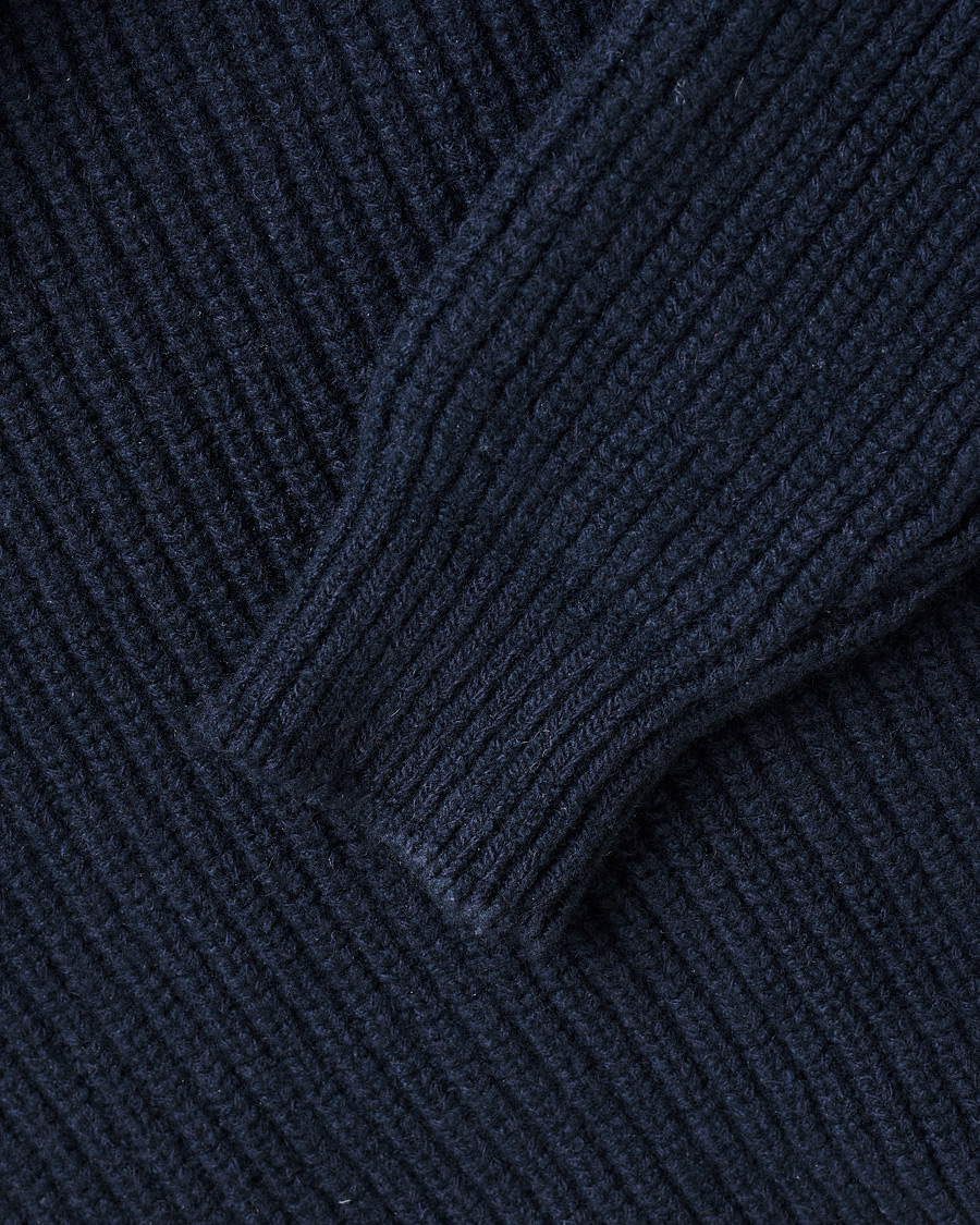 Herr | Inis Meáin Wool/Cashmere Boatbuilder Turtleneck Navy | Pre-owned | Inis Meáin Wool/Cashmere Boatbuilder Turtleneck Navy
