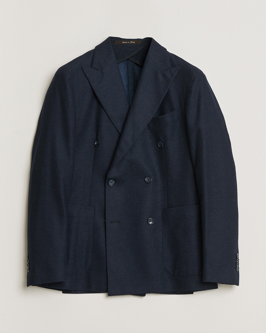 Herr | Pre-owned Kavajer | Pre-owned | Rose & Born Flannel Double Breasted Blazer Navy 48
