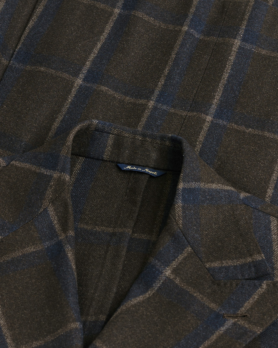 Herr | Pre-owned Kavajer | Pre-owned | Gabo Napoli Checked Double Breasted Blazer Brown 48
