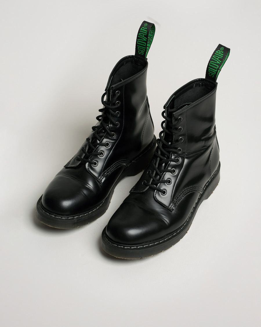 Herr | Solovair 8 Eye Derby Boot Black Shine | Pre-owned | Solovair 8 Eye Derby Boot Black Shine