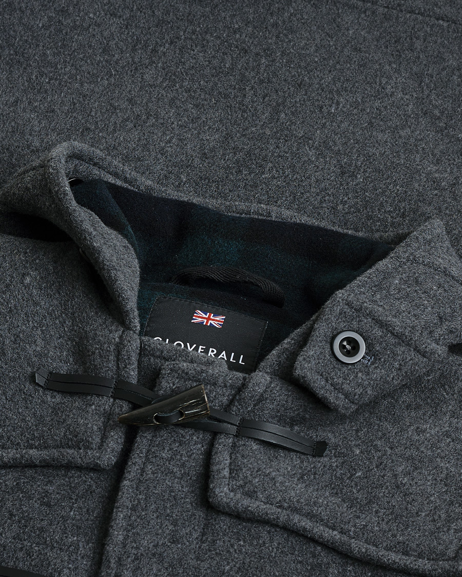 Herr | Gloverall Morris Duffle Coat Grey/Blackwatch | Pre-owned | Gloverall Morris Duffle Coat Grey/Blackwatch