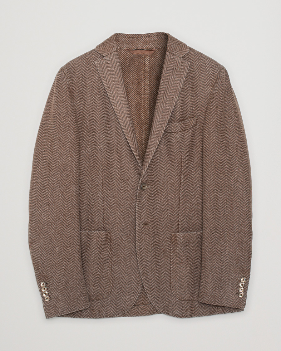 Herr | Pre-owned Kavajer | Pre-owned | L.B.M. 1911 Herringbone Wool Blazer Brown 50