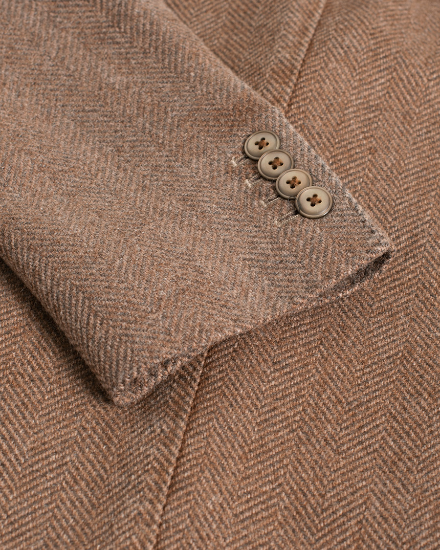 Herr | Pre-owned | Pre-owned | L.B.M. 1911 Herringbone Wool Blazer Brown 50