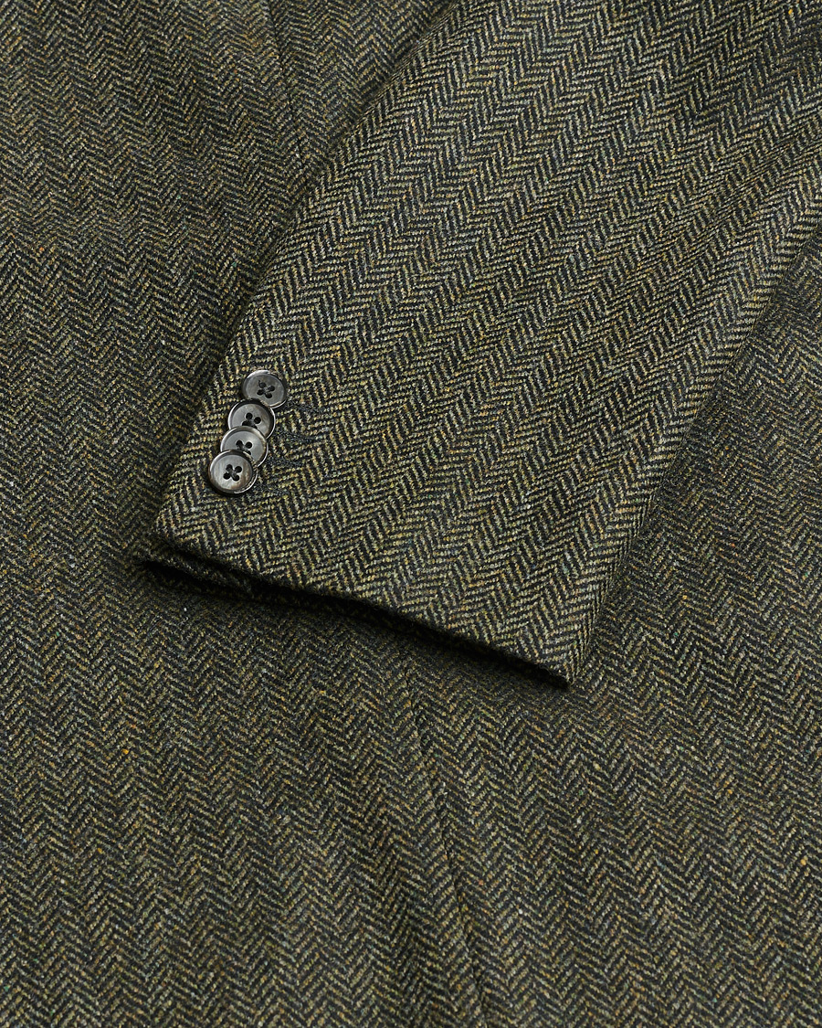 Herr | Pre-owned Kavajer | Pre-owned | L.B.M. 1911 Herringbone Wool Blazer Green 52