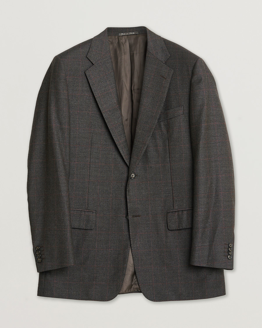 Herr | Pre-owned Kavajer | Pre-owned | Corneliani Check Wool Blazer Brown 50