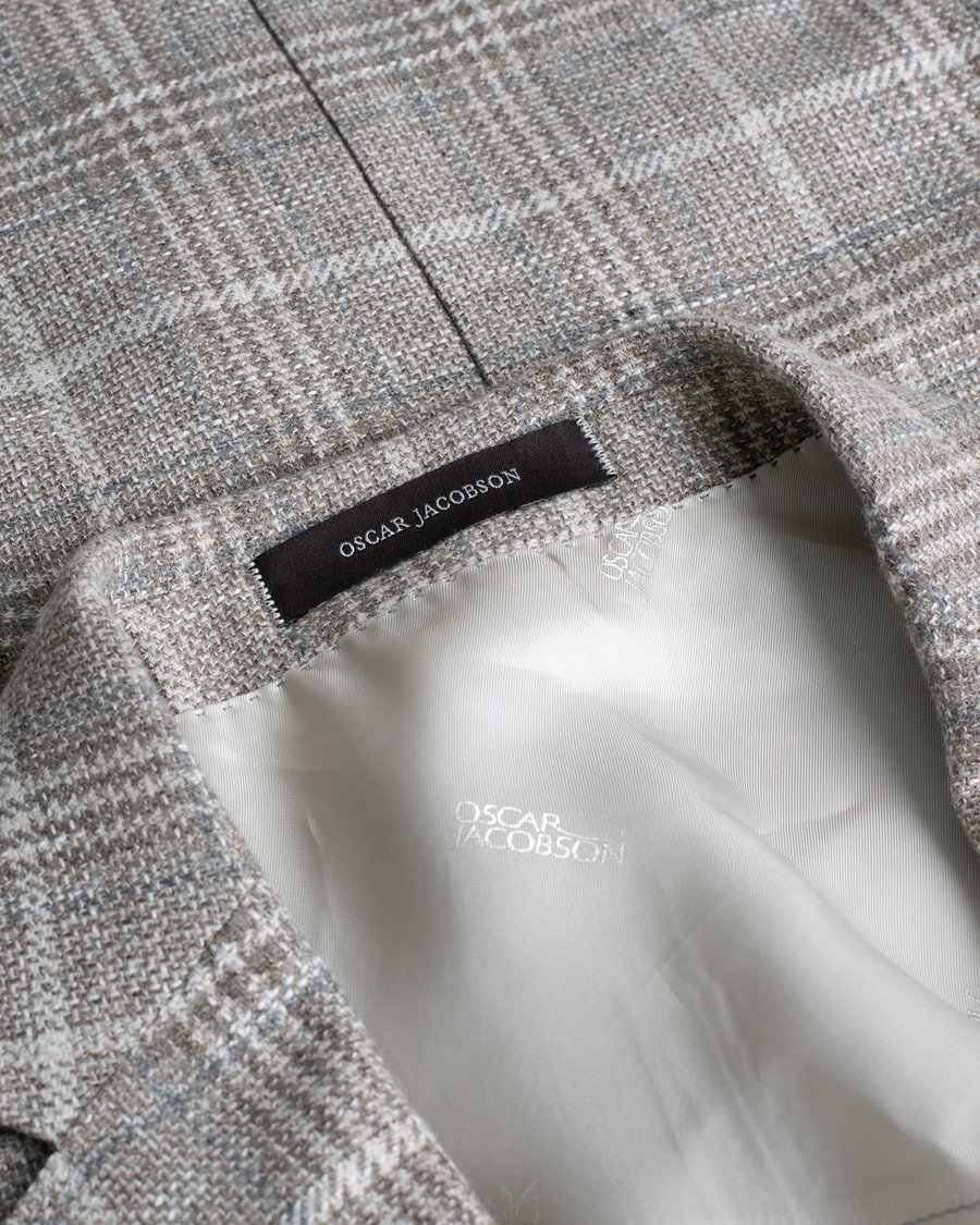 Herr | Kavajer | Pre-owned | Oscar Jacobson Ferry Soft Checked Wool Blazer Beige