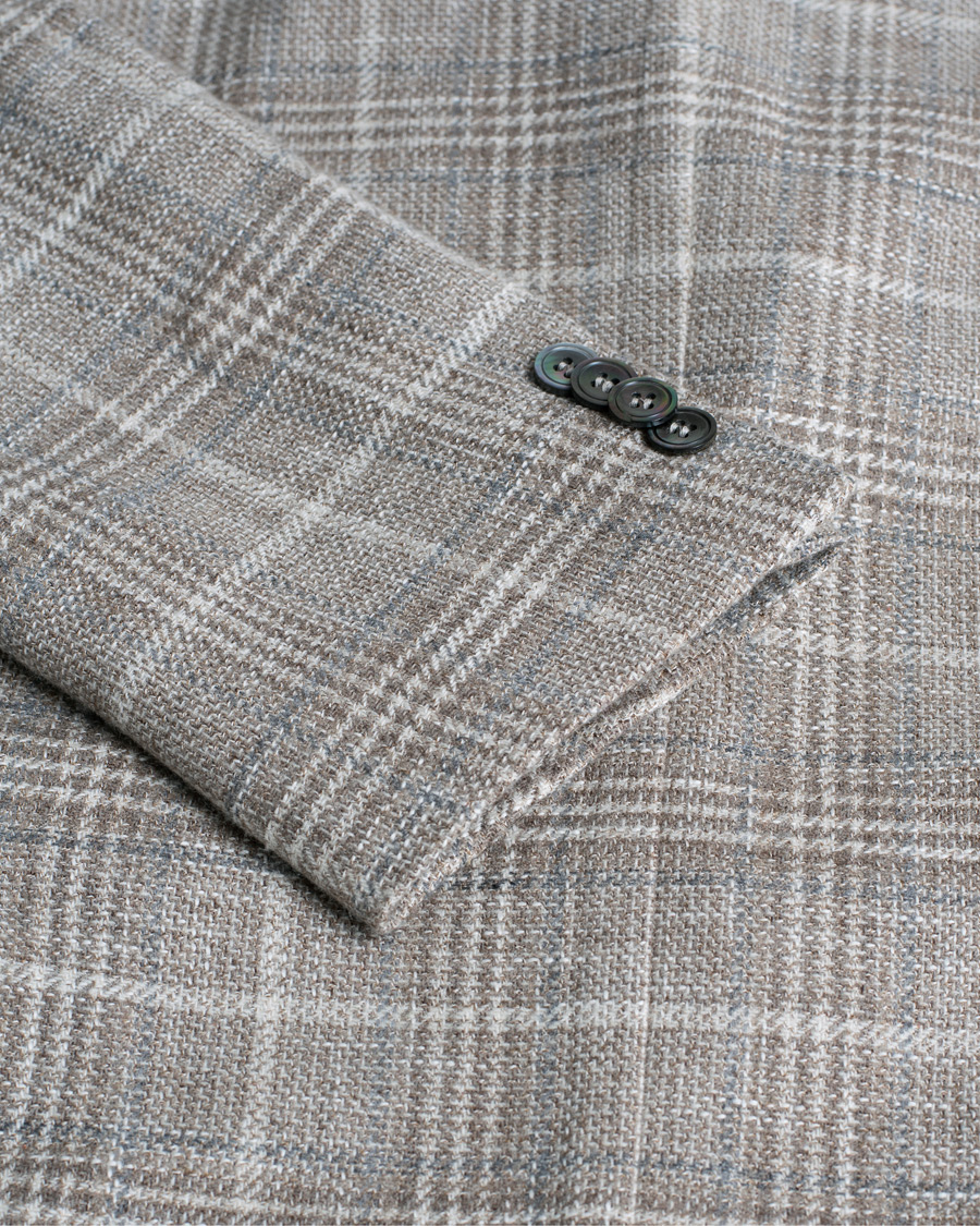 Herr | Kavajer | Pre-owned | Oscar Jacobson Ferry Soft Checked Wool Blazer Beige