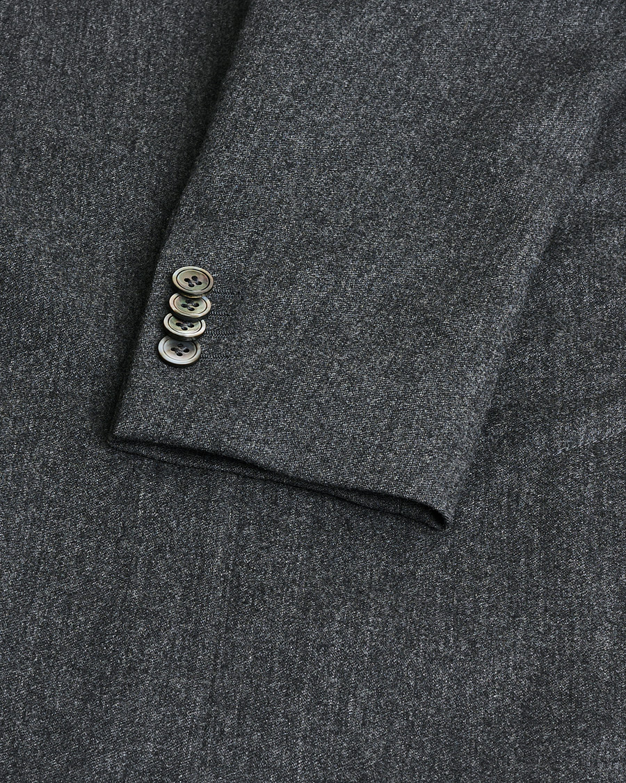 Herr | Oscar Jacobson Epic Wool Flannel Blazer Grey Melange 46 | Pre-owned | Oscar Jacobson Epic Wool Flannel Blazer Grey Melange 46