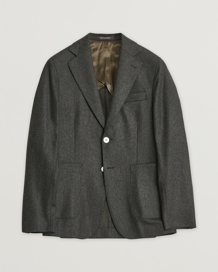 Herr | Pre-owned Kavajer | Pre-owned | Oscar Jacobson Edgar Wool Flannel Blazer Brown 44
