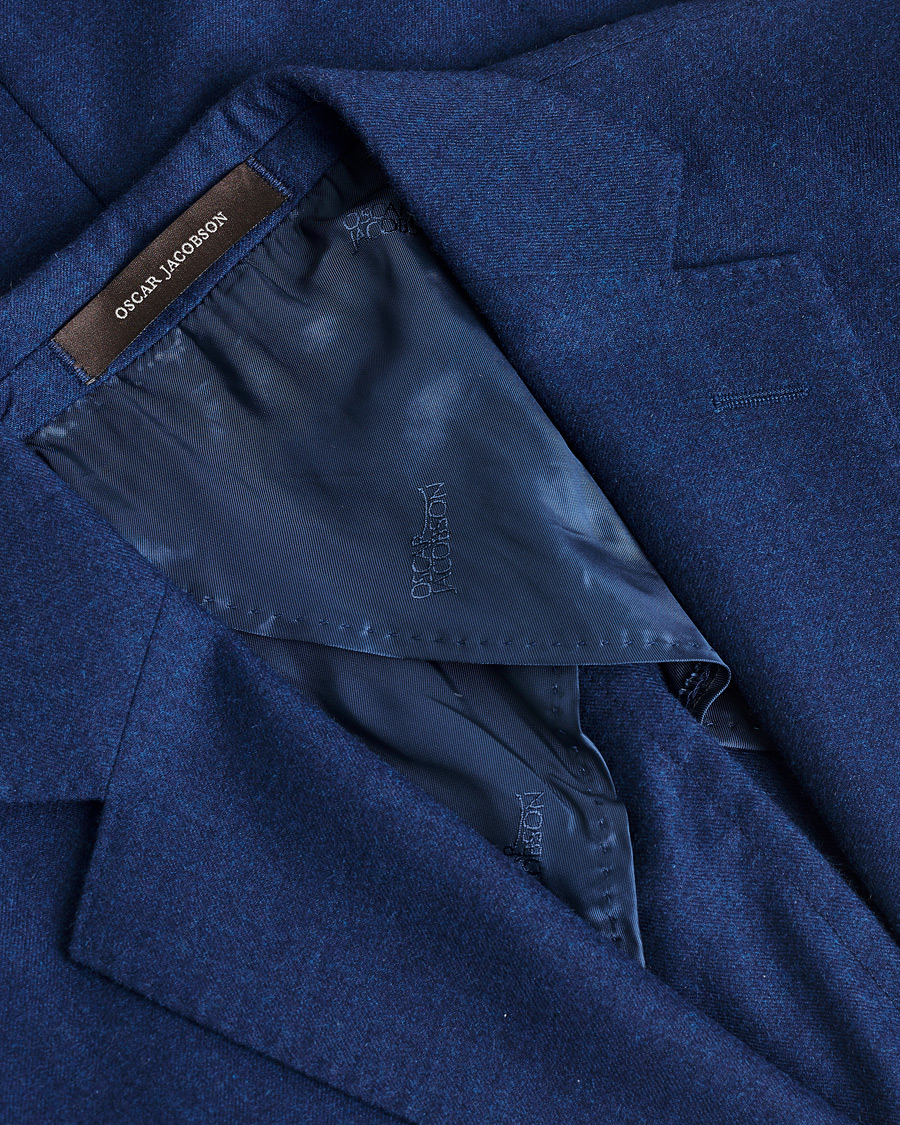 Herr | Pre-owned Kavajer | Pre-owned | Oscar Jacobson Einar Cashmere Flannel Blazer Blue 44