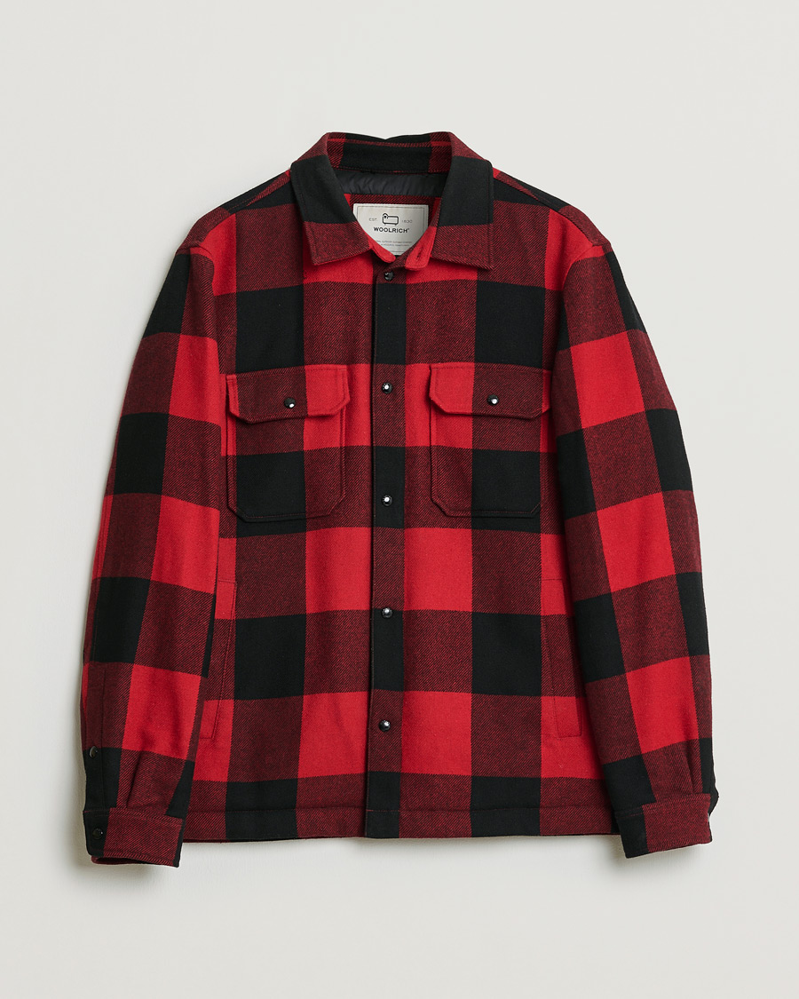 Herr | Pre-owned Jackor | Pre-owned | Woolrich Alaskan Wool Padded Overshirt Red Buffalo