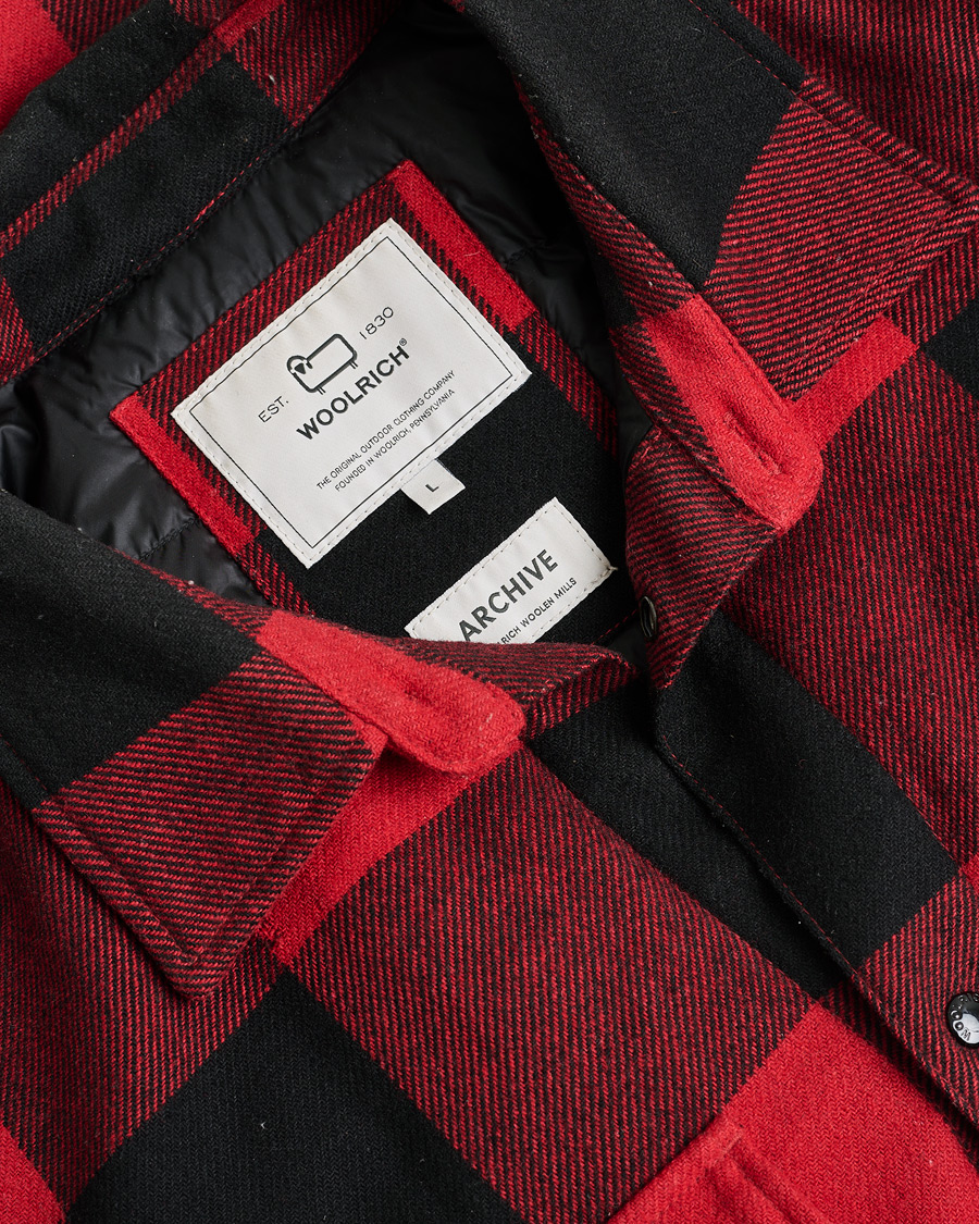 Herr | Pre-owned Jackor | Pre-owned | Woolrich Alaskan Wool Padded Overshirt Red Buffalo
