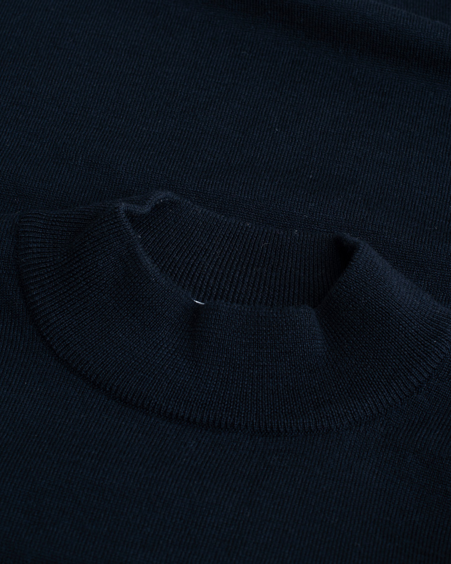 Herr | Gran Sasso Mock Neck Navy | Pre-owned | Gran Sasso Mock Neck Navy