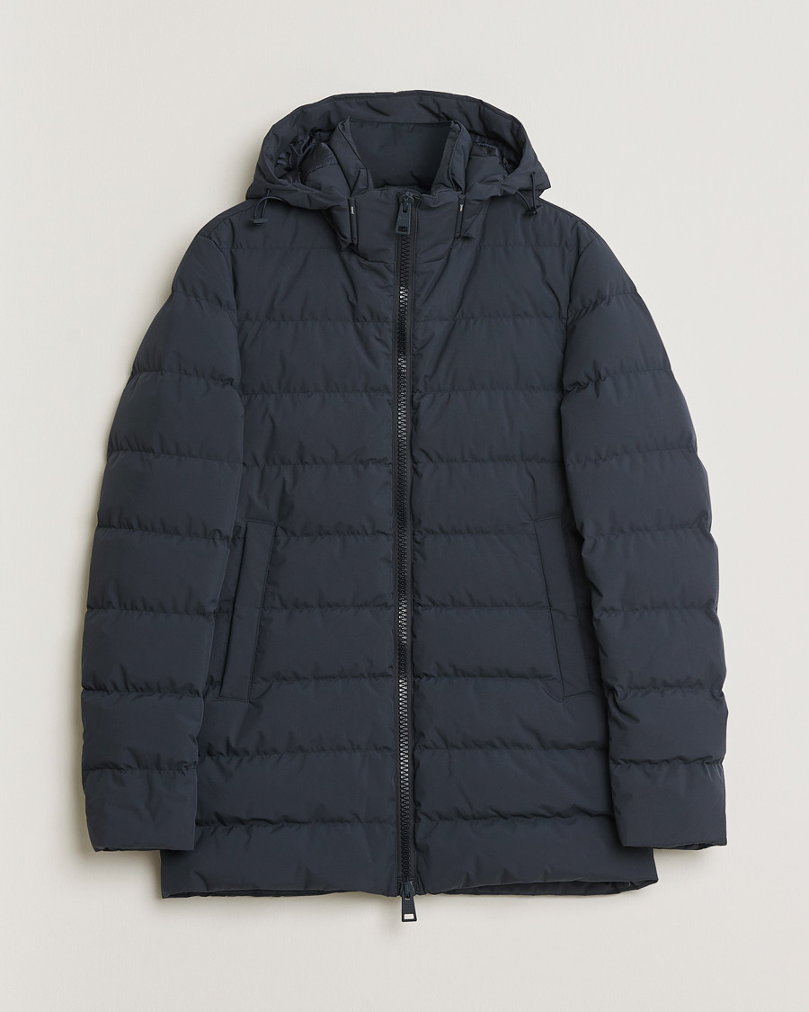 Herr | Pre-owned Jackor | Pre-owned | Herno Water Repellent Half Long Parka Navy 46
