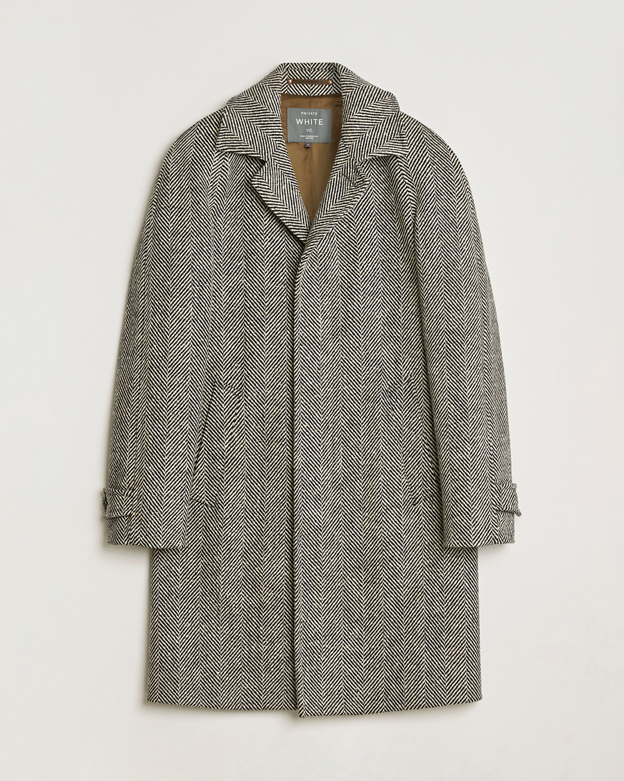 Herr | Pre-owned Jackor | Pre-owned | Private White V.C. Raglan Wool Coat Black & Cream 2 - XS